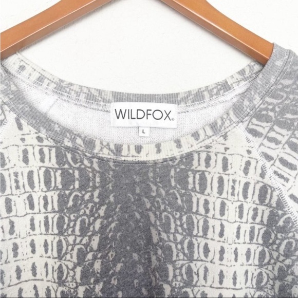 Wildfox Wetland Sommers Sweatshirt Size Large Gator-inspired Print Gray Crewneck - Picture 5 of 8